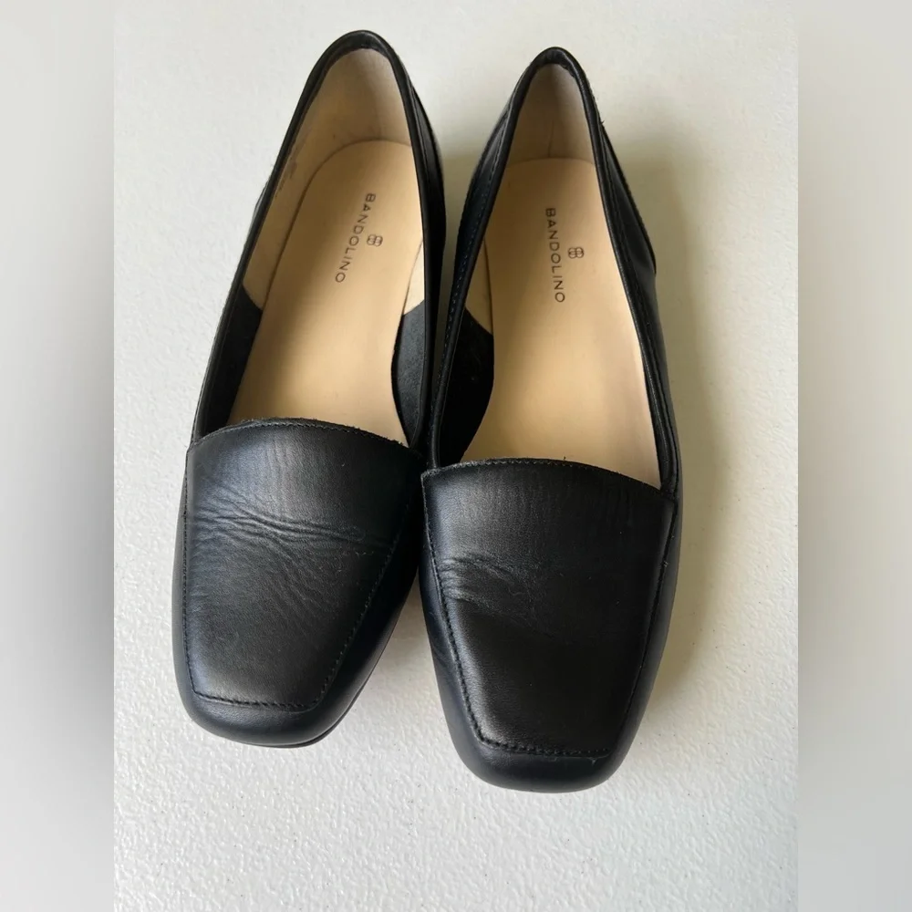 Bandolino Women's Liberty Loafer Black Leather size 6.5